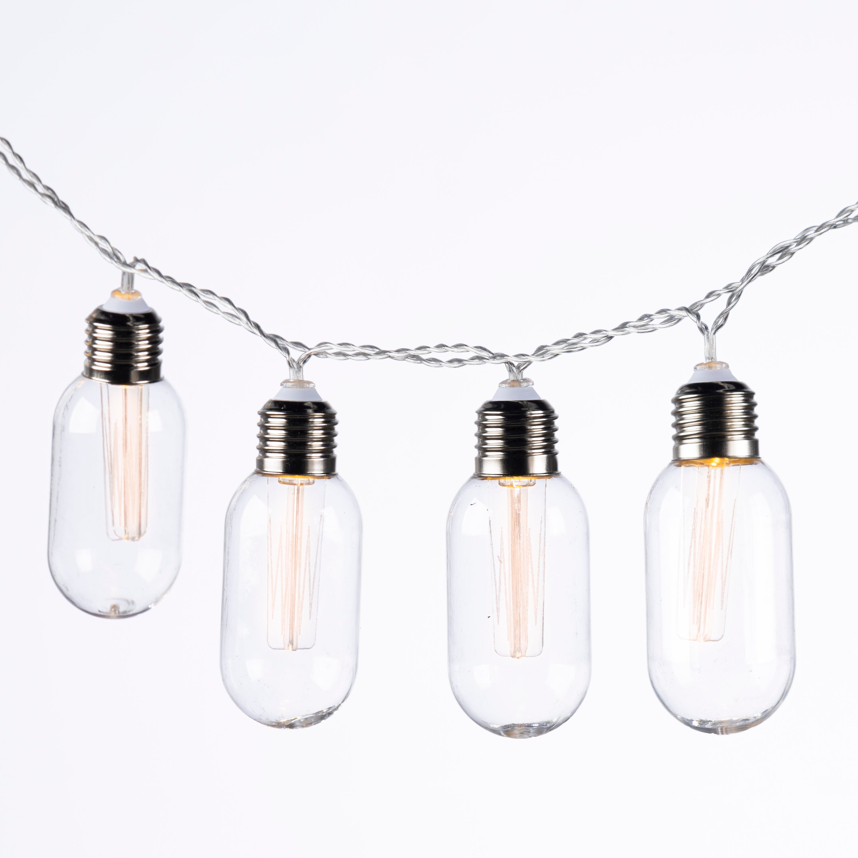 6 Foot Solar LED Oval Bullet Patio String Lights